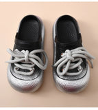 Plus Size Summer Platform Sandals For Women Men Home Street Garden Shoes Lace-up Style Silver Gold Clogs Couples Beach Slippers