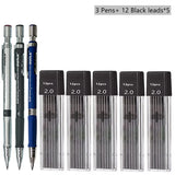 Mechanical Pencil Set With 2B Lead Refills For Writing And Sketching