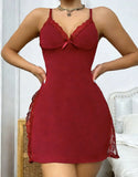2026 Women's Homewear European and American New Style Slit Dress Pure Desire Pajamas