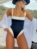 DEAK Sexy Bandeau Black White Swimwear Women Vintage Retro One Piece Swimsuit Bathing Suit Beachwear Monokini Swimming Suit