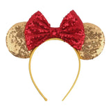 Disney Mickey Mouse Ears Leopard Print Headbands for Girls Baby Women Sequins 5"Bows Hair Accessories Adults Hairbands Kids Gift