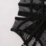 Toucheart Lace Sexy Skinny Babydoll Bodysuit Embroidery Erotic Private Adult Suit Solid Color Patchwork High Waisted Sexy Set