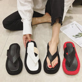 2025 Women's Flat Flip Flops Sandals Black White Summer Shoes Casual Outdoor Wear Beach Vacation Slides