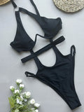 Asymmetric V-bar Underwired Hollow Out Women Swimwear One Piece Swimsuit Female High Cut Monokini Bather Bathing Suit Swim Lady