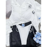 Wrinkled Underwired Brazilian Bikini Female Swimsuit Women Swimwear Two-Pieces Bikini Set Bather Bathing Suit Swim Lady V3999