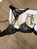 Toucheart Erotic Lingerie Panty 2PCS Thin Model See-through Lace Big Breasts Appear Smaller and Prevent Sagging Delicate Bra Set