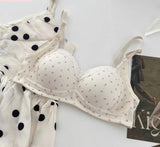 Japa Cherry Blossom Bra Wireless Thin Lace Bralette Small Chest Women Comfortable Breathable Student Underwear Push Up No Steel