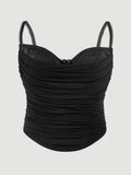 Camisole Tight Corset Sexy Transparent Mesh Patchwork Tube Top Slimming Hot Girl Outerwear Party Crop Top Pure Desire Top C9L1