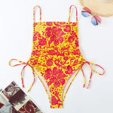 2026 Floral String One Piece Swimsuit Backless Sexy Swimwear Women Bathing Suit Female Swimming Summer Beachwear Bodysuit