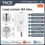 TNCE Tuya EU Plug WiFi or Zigbee3.0 Smart Socket 16/20A, Power Monitor Timer Function Voice Control With Alexa Google Home