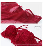 Women's Bras Sexy Lace Half Cup Push Up French Style Lingerie Solid Soft Deep V Top Breathable Comfortable Closure Thin Bralette
