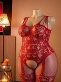 Adult Women Mesh Bodysuit Sexy Temptation Semi Transparent Fish Underwear Jumpsuit Unobstructed Underwear Full Bodystockings