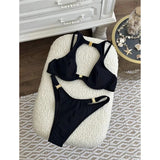 3PCS With Skirt Underwired Cut Out Bikini Women Swimwear Female Swimsuit Three-pieces Bikini Set Bather Bathing Suit Swim V7733