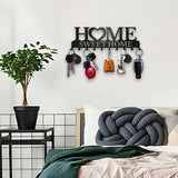 Metal Wall Mount Key Holder With Ten Hooks Design Style