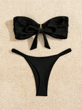 Sexy Bandeau Bikini Set 2026 Women Coffee Starfish Ornament Push Up Thong Swimsuit Brazilian Beach Bathing Suit Micro Swimwear