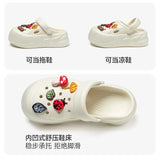 Women Fashion Clogs DIY Cartoon Charms Platform Shoes Woman Home Street Slippers Soft EVA Girls Daily Walking Beach Sandals