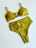 Bandeau Bikini Push Up Women Swimsuits 2026 Sexy Female Swimwear Brazilian Bikini Set Thong Biquini Swim Suits Solid Beachwear
