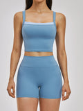 Naked Yoga Suit Workout Clothes Women Back Cross Shockproof Slim Sports Tank Top High Waist Short Fitness Suit Athletic Wear