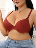 Daily Women's Push up Bra Basic Solid Plus Size Comfort Shoulder Straps Minimizer Side Support Underwire Bra