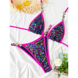 S - XL New Sequins Rhinestones Halter Bikini Female Swimsuit Women Swimwear Two-Pieces Bikini Set Bather Bathing Suit Swim V8359