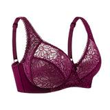 Sexy Womens Bras Ultra-Thin Perspective Deep V Lace Sheer Plus Size Bra Female Underwear Lingerie BH Tops D E F Cup
