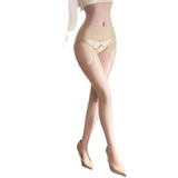 Nightclub Wear Pantyhose Charming Sexy Cutout Suspender Stockings Smooth Solid Color Pantyhose Transparent Charming Y3UW