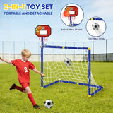 Kmoist 2 In 1 Sports Toy Basketball Stand Football Goal