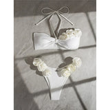 2025 Sexy 3D Flowers Halter Brazilian Bikini Women Swimwear Female Swimsuit Two-pieces Bikini set Bather Bathing Suit Swim K5236