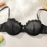 Women's Lingerie sexy bra polka dot thin style translucent flower sweet style lingerie push up braissereMR2639