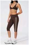 Summer Color Blocked Yoga Sets Women Slim Sports Bra High Waist Pants Fitness Suits Outwear Gym Running Push Up Workout Clothes