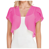 Women’S Short Sleeve Cardigan Chiffon Tops Ladies Open Front Bolero Shrug Crop Top Clothing For Female Plus Size Oversized 2025