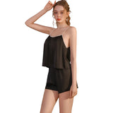 Elegant New Home Wear Set Sexy Women's Pajamas With Chest Pads Pure Desire Camisole And Sleep Pants Two-piece Sets Casual XWEX