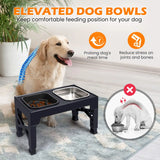 Non Slip Elevated Slow Feeder Dog Bowls With Foldable Stand