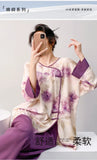 Plus size mother's cotton silk pajamas spring and summer new Chinese style can be worn outside home clothes Mother's Day gift