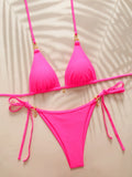 Halter Triangle String Bikinis 2026 Women Sexy Swimsuit Solid Stars Swimwear Female Bathers Bathing Swimming Swim Suit