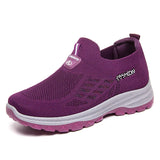 Women Vulcanized Shoes  High Quality Breathable Mesh Women Sneakers Soft Slip On Flats Shoes Women Loafers Walking Flat