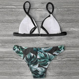 Leaves Print Bikinis Set For Women Swimwear 2024 Padded Push-Up Beachwear Bather Bathing Set Beachwear Summer Bikini Set Femme