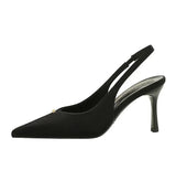 BIGTREE Shoes Sweet Metal Decoration Women Pumps Pointed High Heels silks satins heeled Sandals Women Summer Shoes Stiletto 8 cm