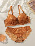 Lace daily solid color set gathers and lifts sexy lingerie 2-piece set, women's lingerie new product A2123