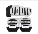 Aluminum Car Pedal Cover Set  Automatic Transmission & Gas Foot Covers in Red Silvery, Blue - Stylish Auto Interior Accessories