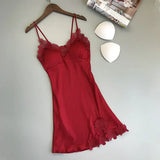 Sexy Pajamas Women's Silk Suspender Nightdress Ladies Spring And Summer Ice Silk Thin Halter Home Service Satin Night Dresses