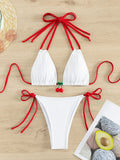 Strawberry Designer Bikini Women White Contrast Bikin Micro Swimsuit Two Pieces Bikini Set Brazilian Bathing Suit Thong Swimwear