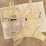MOYISU Parisian Lingerie Set | Chantilly Lace & Mesh Cutouts | EU 85B Support | Effortless French Slimming Underwire Sexy Bras