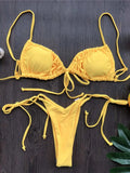 Sexy Ruffle Frilled Micro Thong Bikini 2025 Women Swimwear Female Swimsuit Two-pieces Bikini set String Bather Bathing Suit Swim