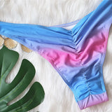9 Colors New Sexy Bikini Women Rhinestone Shell Pendant Halter Gradient Swimwear Swimsuit Female Beach Bikinis Set Bathing Suit