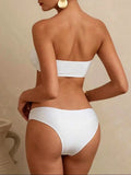 with Long Mesh Skirt Bandeau Bikini Women Swimwear Female Swimsuit Three-pieces Bikini Set Bather Bathing Suit Swim Beachwear