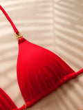Halter Triangle String Bikinis 2026 Women Sexy Swimsuit Solid Stars Swimwear Female Bathers Bathing Swimming Swim Suit