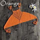 6 Colors Crochet Knitted Halter Bikini Top Female Swimsuit Women Swimwear Bather Bathing Suit Swim Hollow Out Beach Top V4192