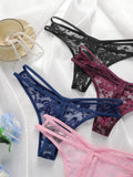 4-piece Hot Selling New Transparent Multi-color Lace Sexy Underwear For Women's Trackless Invisible Thong Underwear C864