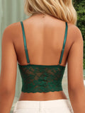 European and American green lace lingerie camisole vest women's gathering bra sexy breathable thin women's braissere MR2641